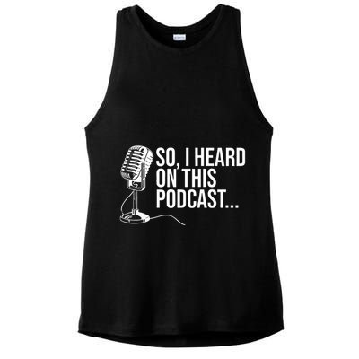 So I Heard on This Podcast Novelty Microphone Funny  Ladies PosiCharge Tri-Blend Wicking Tank