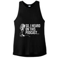 So I Heard on This Podcast Novelty Microphone Funny  Ladies PosiCharge Tri-Blend Wicking Tank
