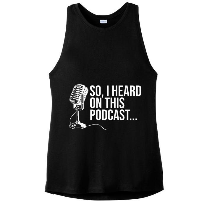So I Heard on This Podcast Novelty Microphone Funny  Ladies PosiCharge Tri-Blend Wicking Tank