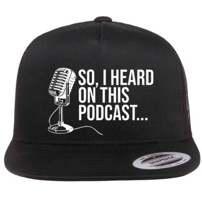 So I Heard on This Podcast Novelty Microphone Funny  Flatbill Hat