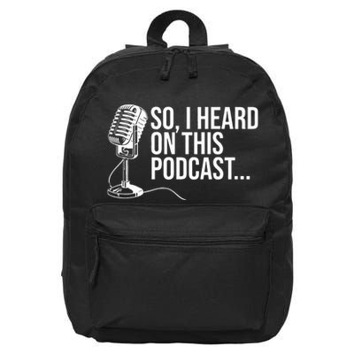 So I Heard on This Podcast Novelty Microphone Funny  16 in Basic Backpack