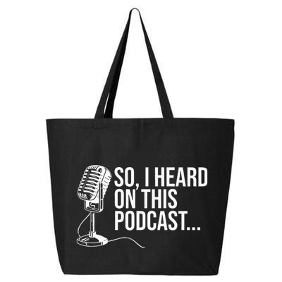 So I Heard on This Podcast Novelty Microphone Funny  25L Jumbo Tote