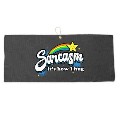 Sarcasm ItS How I Hug Large Microfiber Waffle Golf Towel