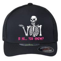 Skeleton Is He You Know Meme Flexfit Unipanel Trucker Cap