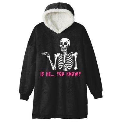 Skeleton Is He You Know Meme Hooded Wearable Blanket