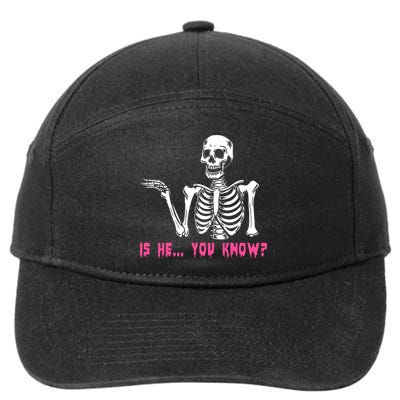 Skeleton Is He You Know Meme 7-Panel Snapback Hat