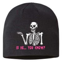 Skeleton Is He You Know Meme Sustainable Beanie