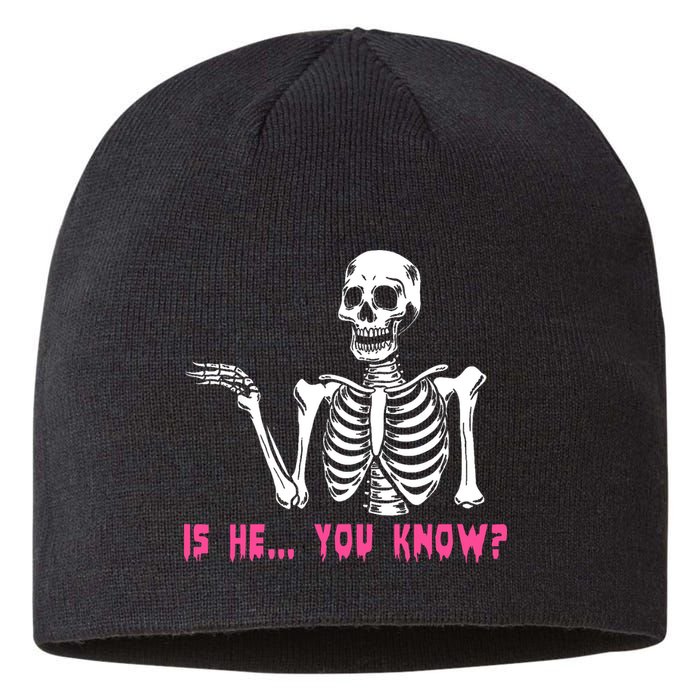 Skeleton Is He You Know Meme Sustainable Beanie