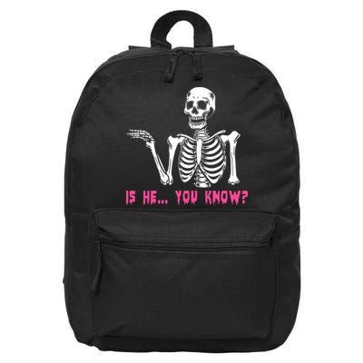 Skeleton Is He You Know Meme 16 in Basic Backpack