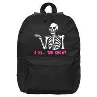 Skeleton Is He You Know Meme 16 in Basic Backpack