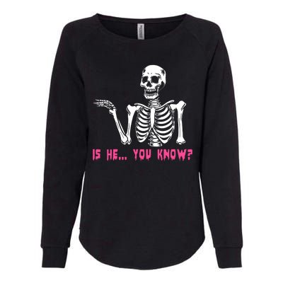 Skeleton Is He You Know Meme Womens California Wash Sweatshirt