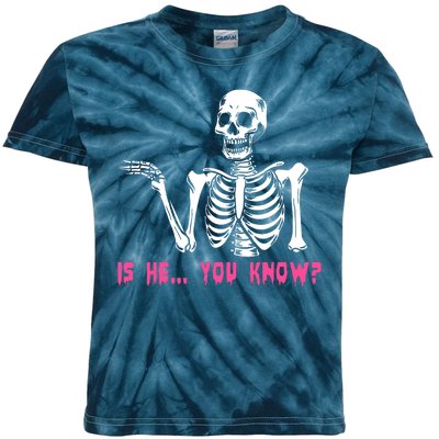 Skeleton Is He You Know Meme Kids Tie-Dye T-Shirt