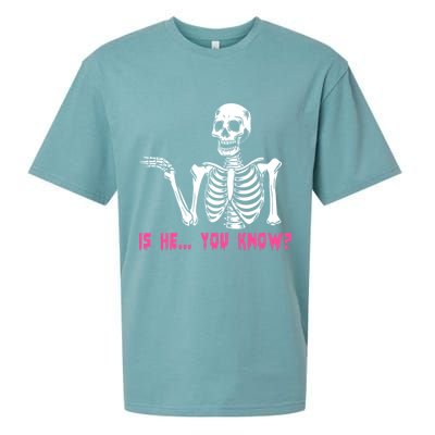 Skeleton Is He You Know Meme Sueded Cloud Jersey T-Shirt
