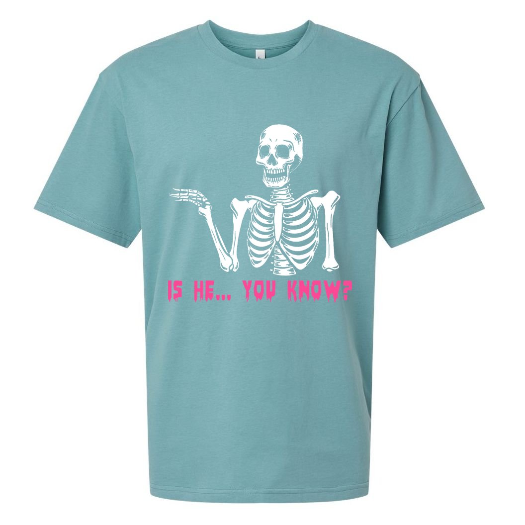 Skeleton Is He You Know Meme Sueded Cloud Jersey T-Shirt