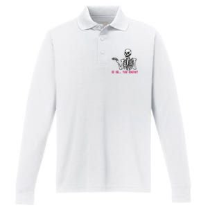 Skeleton Is He You Know Meme Performance Long Sleeve Polo