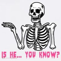 Skeleton Is He You Know Meme Button