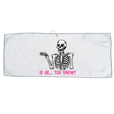 Skeleton Is He You Know Meme Large Microfiber Waffle Golf Towel
