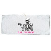 Skeleton Is He You Know Meme Large Microfiber Waffle Golf Towel