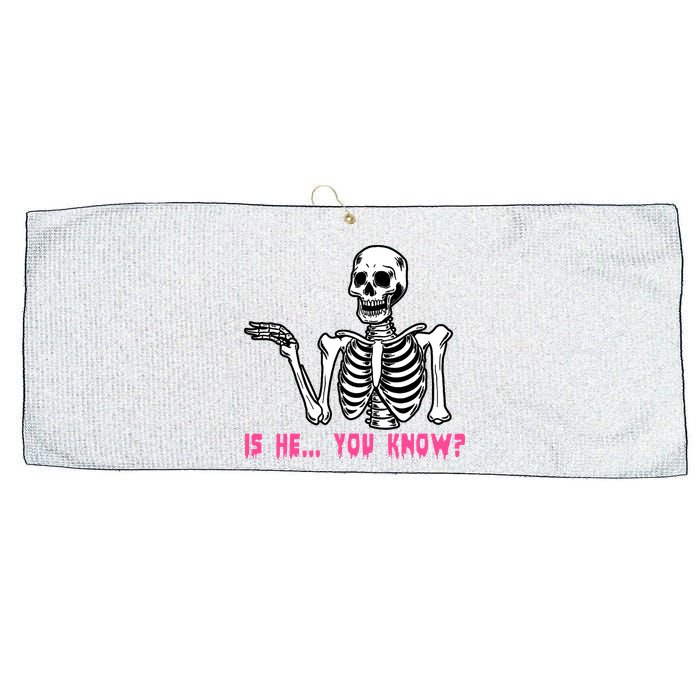 Skeleton Is He You Know Meme Large Microfiber Waffle Golf Towel