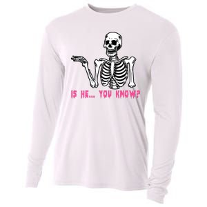 Skeleton Is He You Know Meme Cooling Performance Long Sleeve Crew