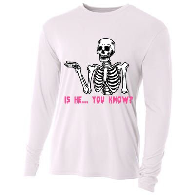 Skeleton Is He You Know Meme Cooling Performance Long Sleeve Crew