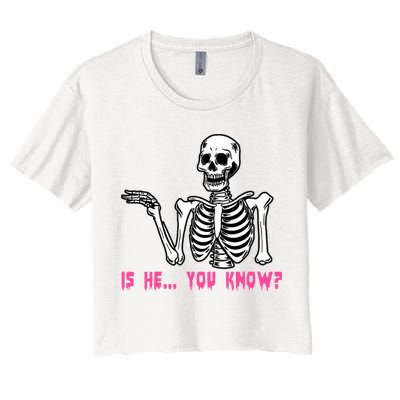 Skeleton Is He You Know Meme Crop Top