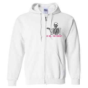 Skeleton Is He You Know Meme Full Zip Hoodie