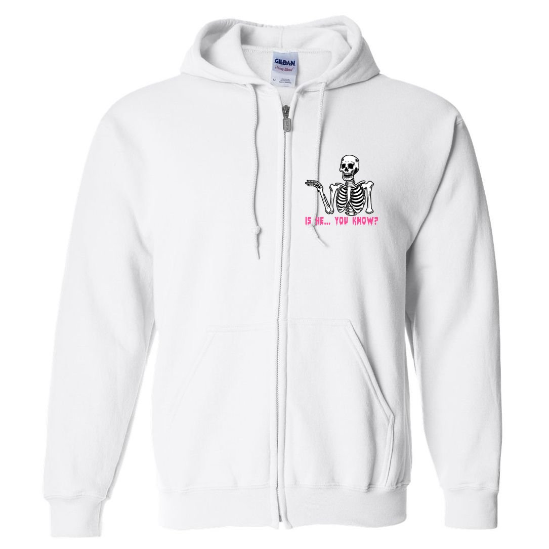 Skeleton Is He You Know Meme Full Zip Hoodie