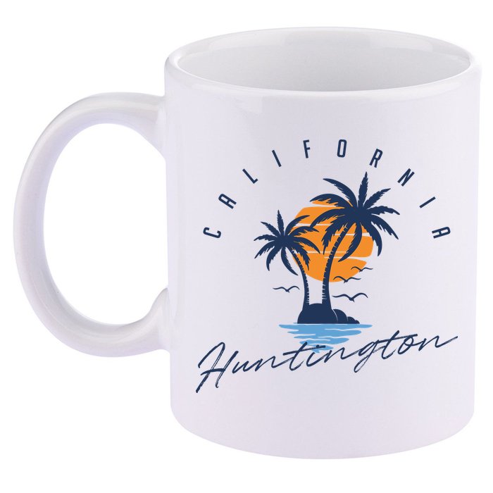 Summer In Huntington Beach Californa 11oz C Handle Ceramic Mug