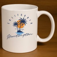 Summer In Huntington Beach Californa 11oz C Handle Ceramic Mug