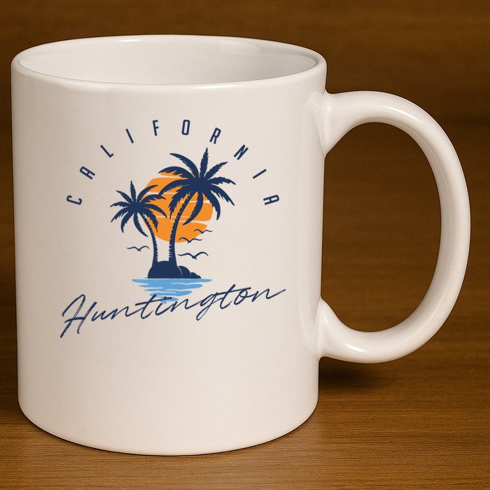 Summer In Huntington Beach Californa 11oz C Handle Ceramic Mug