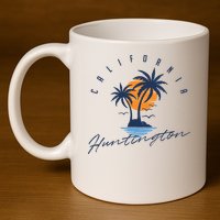 Summer In Huntington Beach Californa 11oz C Handle Ceramic Mug