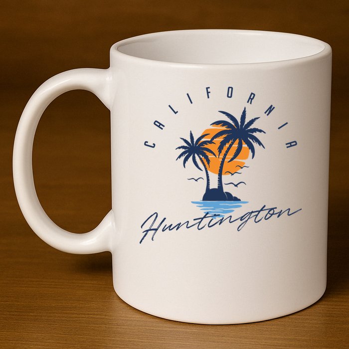 Summer In Huntington Beach Californa 11oz C Handle Ceramic Mug