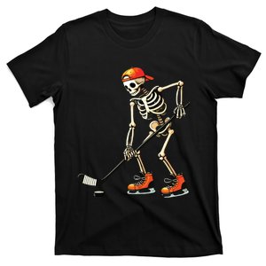 Skeleton Ice Hockey Halloween T-Shirt