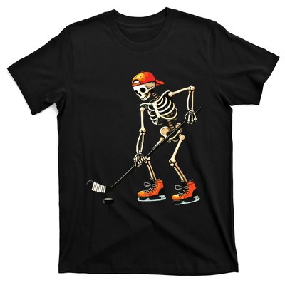 Skeleton Ice Hockey Halloween T-Shirt