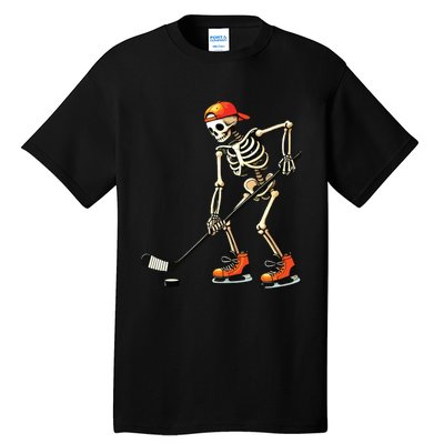 Skeleton Ice Hockey Halloween Tall T-Shirt