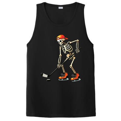 Skeleton Ice Hockey Halloween PosiCharge Competitor Tank