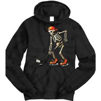 Skeleton Ice Hockey Halloween Tie Dye Hoodie