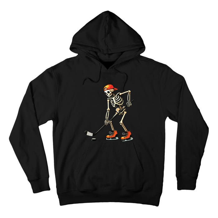 Skeleton Ice Hockey Halloween Tall Hoodie