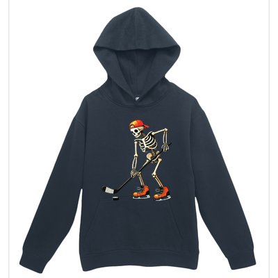 Skeleton Ice Hockey Halloween Urban Pullover Hoodie