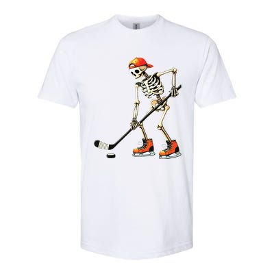 Skeleton Ice Hockey Halloween Softstyle CVC T-Shirt