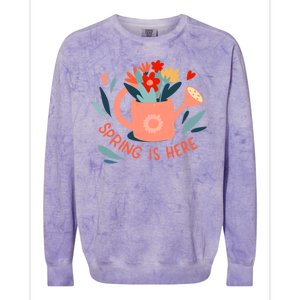 Spring Is Here Gardening Floral Colorblast Crewneck Sweatshirt