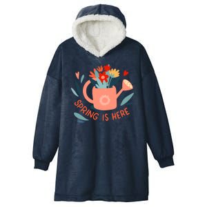 Spring Is Here Gardening Floral Hooded Wearable Blanket