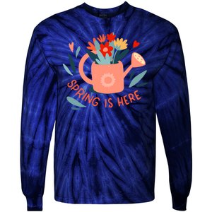 Spring Is Here Gardening Floral Tie-Dye Long Sleeve Shirt