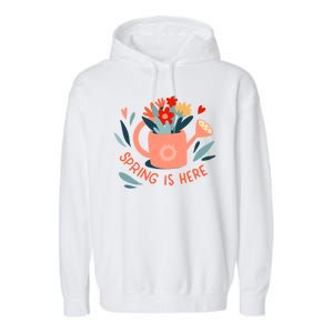 Spring Is Here Gardening Floral Garment-Dyed Fleece Hoodie