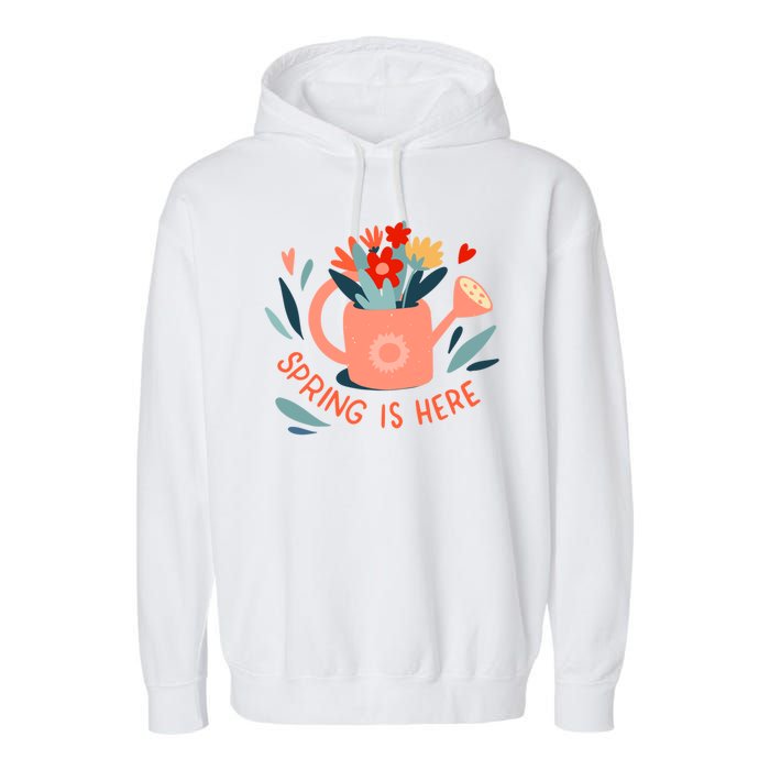 Spring Is Here Gardening Floral Garment-Dyed Fleece Hoodie