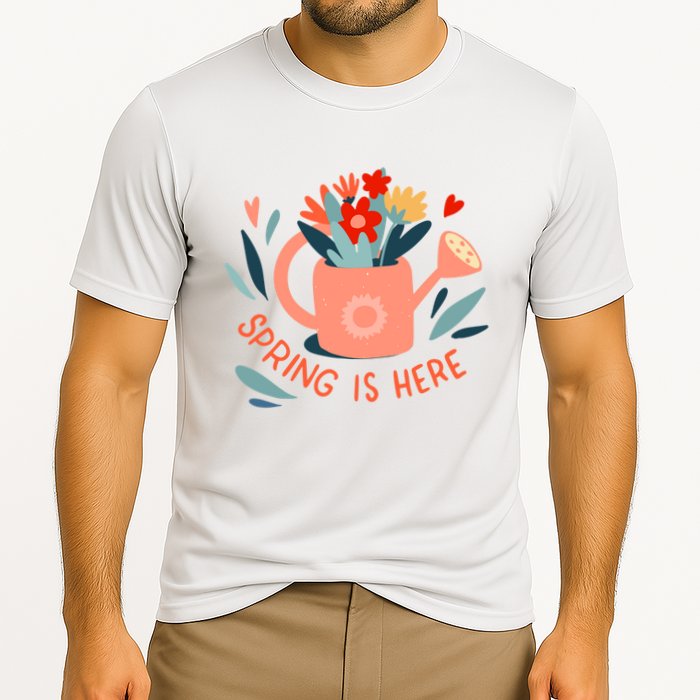 Spring Is Here Gardening Floral Cooling Performance Crew T-Shirt