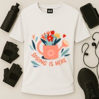 Spring Is Here Gardening Floral Cooling Performance Crew T-Shirt