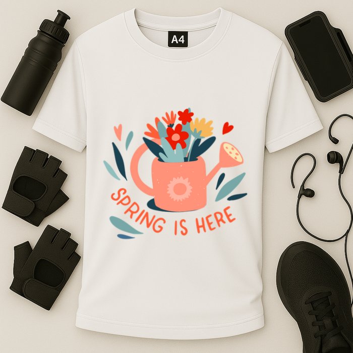Spring Is Here Gardening Floral Cooling Performance Crew T-Shirt