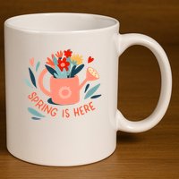 Spring Is Here Gardening Floral 11oz C Handle Ceramic Mug